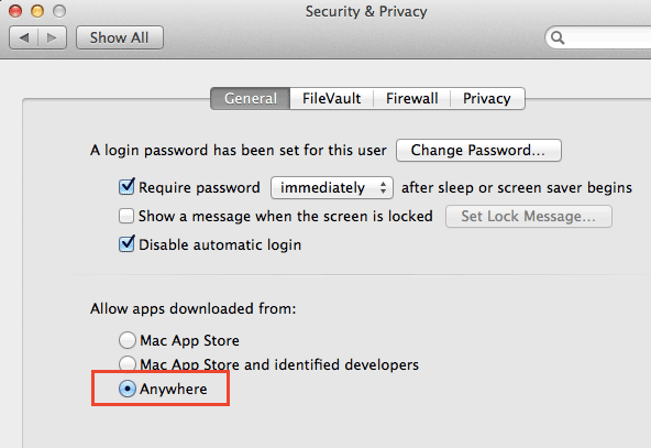 Allow apps from anywhere mac mojave